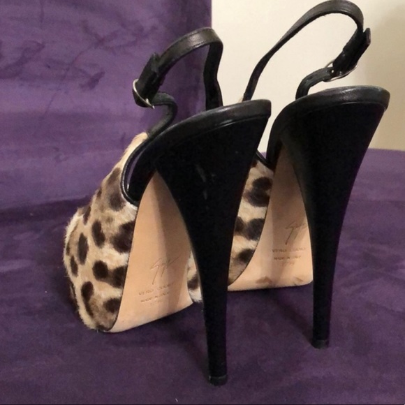 ponyhair Giuseppe Zanotti peep-toe pumps size 7.5 - Picture 2 of 5